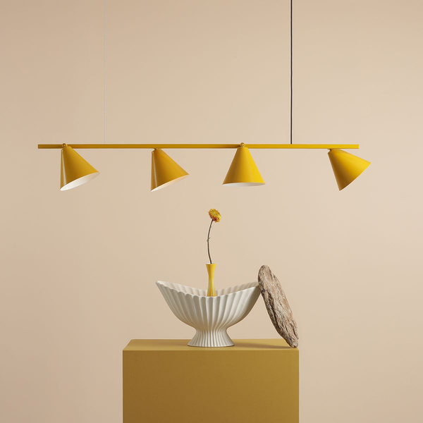 Lampa nad wyspę wisząca Form1108L14 Aldex 4-punktowa żółta