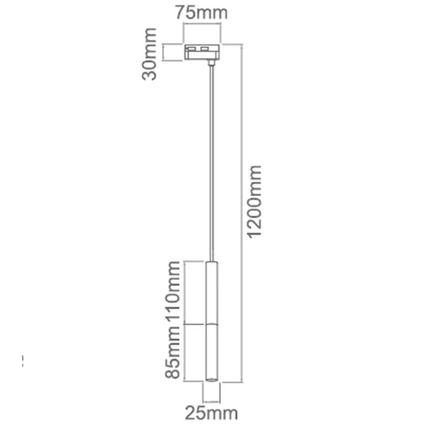 Lampa wisząca słupek Slimi S Orlicki Design do systemu szynowego 1-fazowego czarna różowe złoto