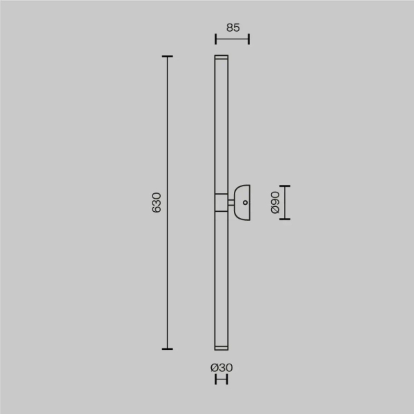 Podłużna lampa ścienna Axis MOD106WL-L16B3K LED 16W 3000K czarna