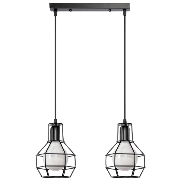 Lampa wisząca VEN W-1714/2 metalowa listwa klatki loft czarny
