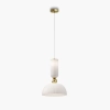 Szklana lampa wisząca glamour Antic MOD302PL-01W1 kopułowa biała złota