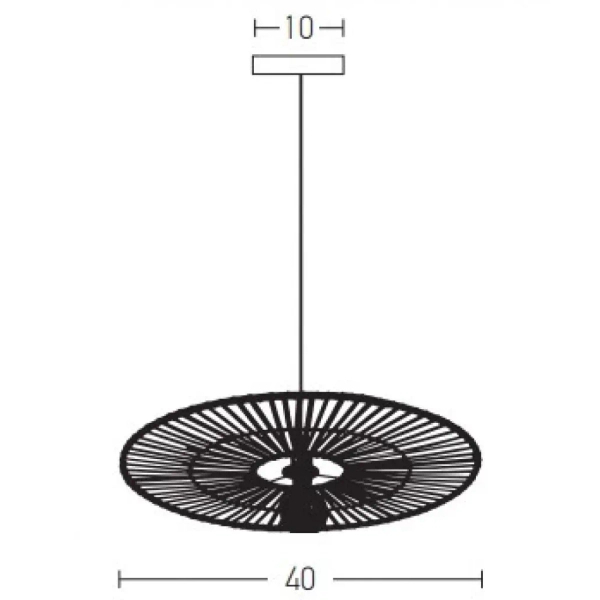 Rustykalna wisząca lampa 19107 okrągła naturalny bambus biały