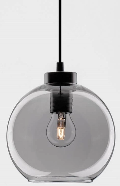 Wisząca lampa sypialniana Repos kula czarna przydymiona