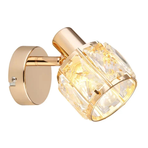 Kryształowa ścienna lampa Dubai 91-23476 glamour różowy złoty