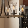 Lampa wisząca podłużna QN-ANGELO8-ISLE drewniana czarna
