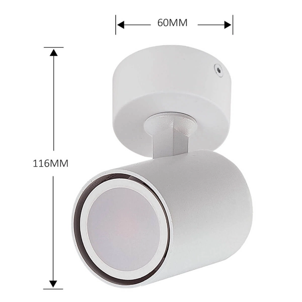 Spot LAMPA sufitowa SNOW LP-731/1W WH Light Prestige regulowana OPRAWA reflektorek metalowa tuba biała