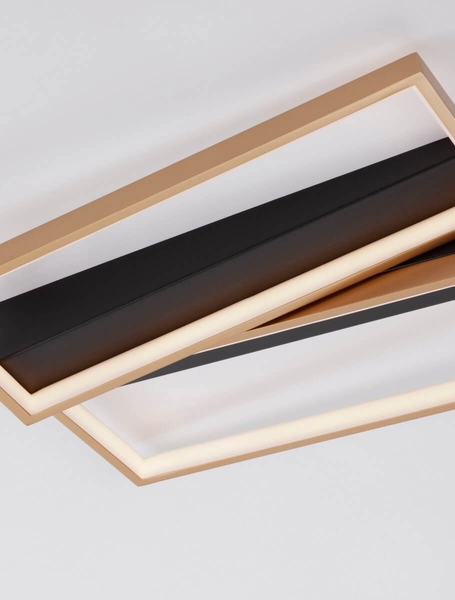 Nowoczesna lampa sufitowa Croix ramki LED 28W czarne złote