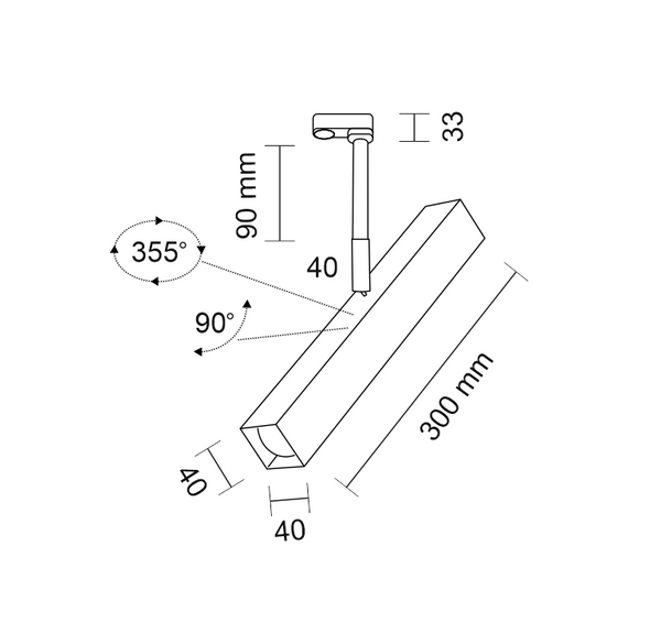 Plafon LAMPA sufitowa MITSUMA 7989 Shilo prostokątna OPRAWA metalowa do systemu szynowego biała