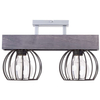Plafon LAMPA sufitowa MILAN 31571 Sigma metalowa OPRAWA industrialne klatki druciane drewno brązowe