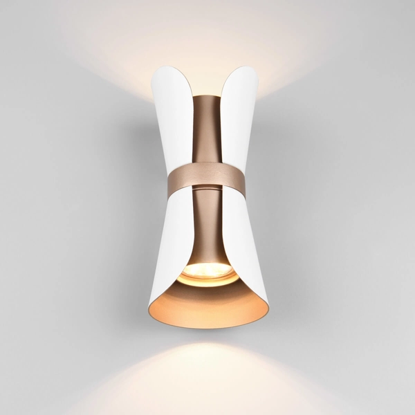 Kinkiet ścienny COAT 218600231 Trio góra-dół tubka do sypialni biały kawowy