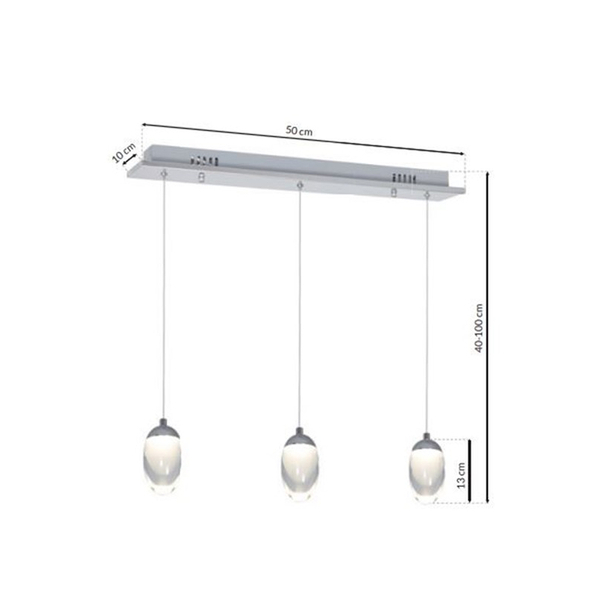 LAMPA wisząca OVO ML428 Milagro zwis OPRAWA listwa sufitowa LED 15W 4000K krople łezki drop chrom białe