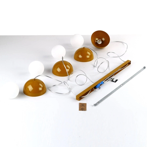 Lampa wisząca na belce Bono 10267 kuchenna bubbles biała żółta