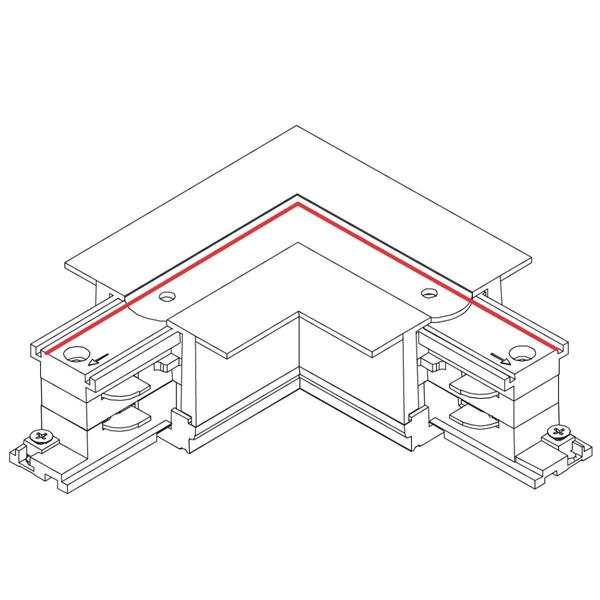Kątowy L-ŁĄCZNIK uziemienie lewe CTLS RECESSED POWER L 8684 Nowodvorski do 3-fazowej szyny podtynkowej 230V biały