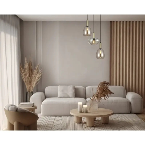 Szklana lampa wisząca Gater PND-23541-3-GD-CH do salonu nad stół złota