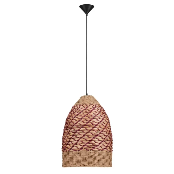 Boho lampa zwisająca SARMENA LE45354 12W brązowa czerwona