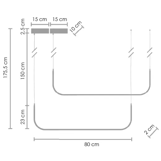 Podwójna listwa podwieszana Minima SMP0095-2 Step LED 40W 3000K czarna
