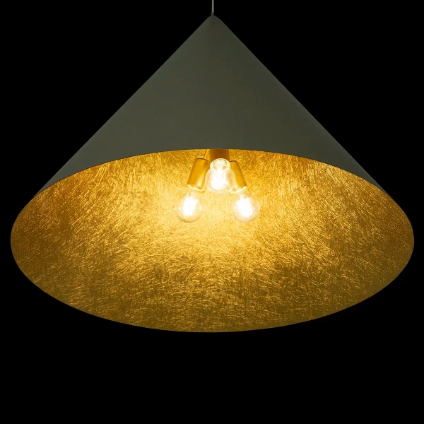 Lampa zwisowa do salonu VESUVIO 41053 stożek szary czarny