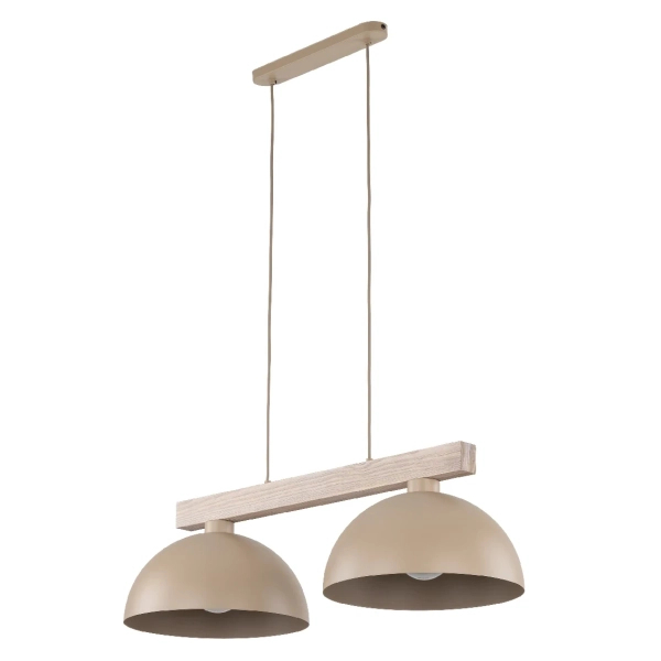 Podwójna wisząca lampa Oslo Sabia 11011 na belce beżowy