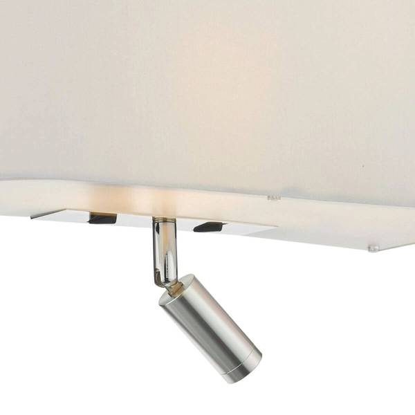 Ścienna lampa do salonu Ronda RON712L tkaninowa metal biały chrom