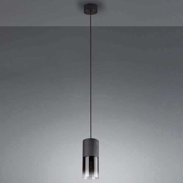 Wisząca lampa loftowa Robin 310600132 szklana tuba czarna do kuchni