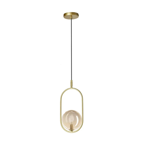 Szklana lampa wisząca CORDEL złota 31-44099 1xG9 kulista nad stół