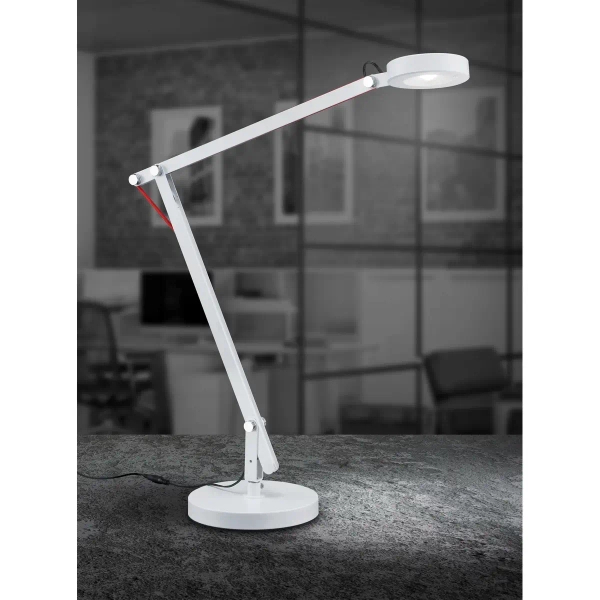 Biurkowa lampa AMSTERDAM 527920101 biała regulowana 1xLED 5W 3000K