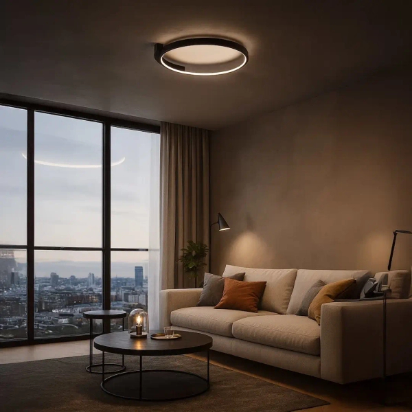 Pierścieniowa sufitowa lampa Luna ML1843 LED 18W 4000K ring czarny