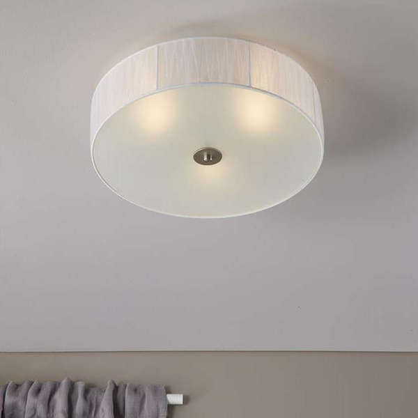 Plafon LAMPA sufitowa BYSKE 104883 Markslojd okrągła OPRAWA abażurowa biała