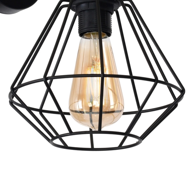 Druciana LAMPA ścienna COLIN MLP4788 Milagro metalowa OPRAWA industrialny KINKIET druciany czarny