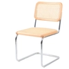 Krzesło do kuchni VIENNA MH-014CH-CHN Step rattanowe chrom beżowe