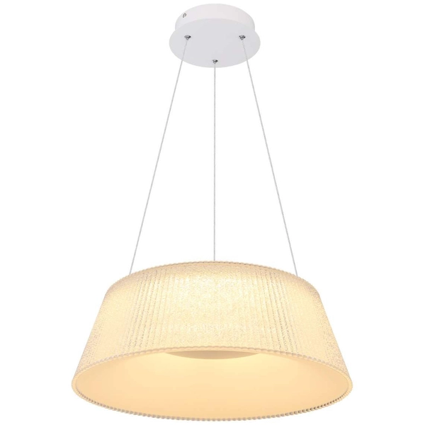 LAMPA wisząca CROTONE 48801CH-45 Globo plisowana OPRAWA zwis LED 45W 3000K - 6000K kryształki biały przezroczysty