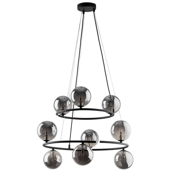 Pierścieniowa lampa wisząca Anabelle 6845 kulki do jadalni grafitowa czarna