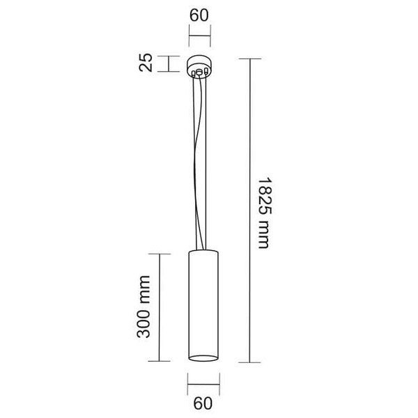 LAMPA wisząca NODA 5542 Shilo sopel OPRAWA metalowa ZWIS tuba czarna outlet