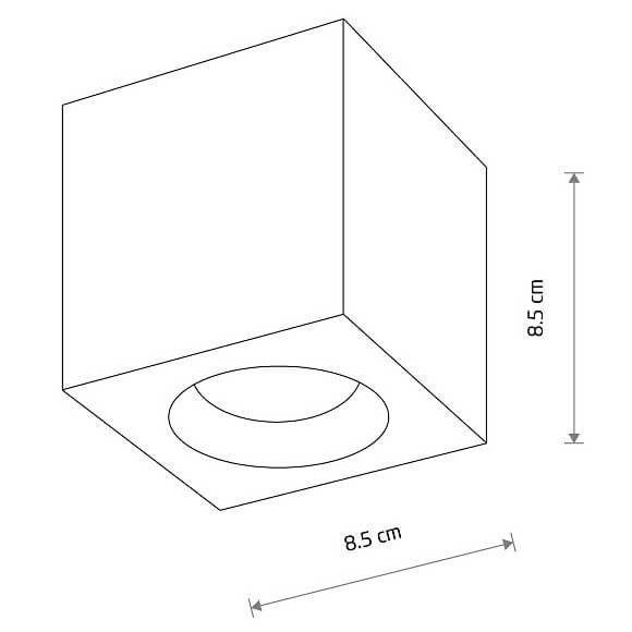 Punktowa sufitowa lampa Parana 10718 IP44 kwadrat łazienkowa czarna