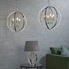 Wisząca lampa retro Ritz 81508 kulista świecznikowa srebrny