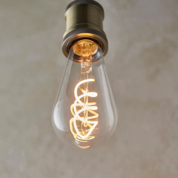 Żarnikowa żarówka gruszka Twist E27 107771 LED 4W 2200K przezroczysta