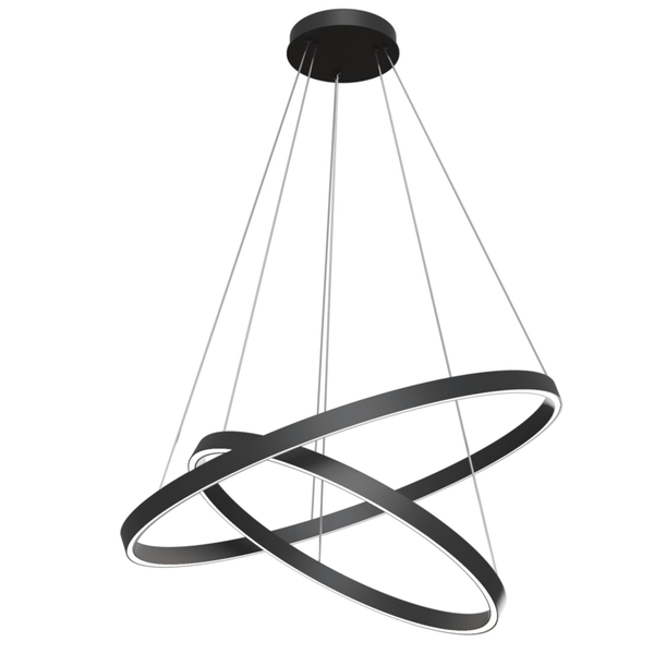 Lampa wisząca okrągła Rim MOD058PL-L74B4K LED 88W 4000K ringi czarne