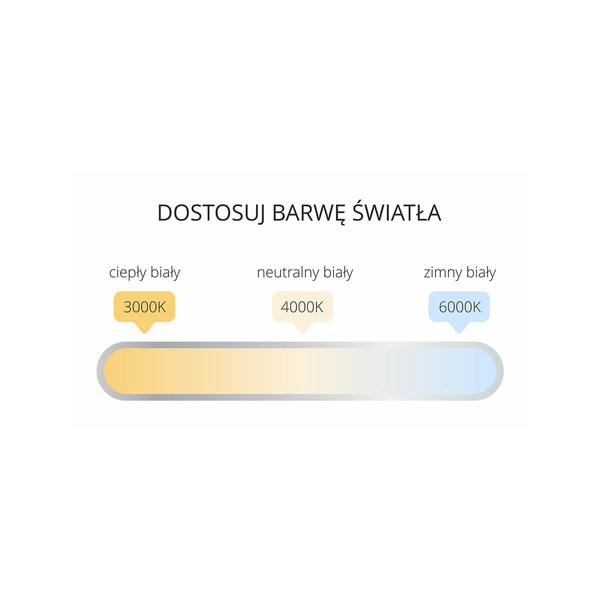 Podłużny kinkiet Ibros GS-LWA-18W BK CCT LED 18W 3000-6000K IP44 czarny