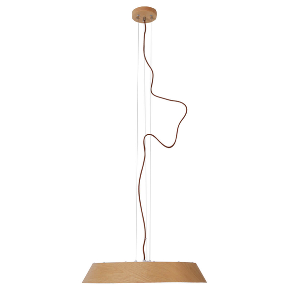 Drewniana lampa nad stół Tamago P0550 LED 40W 3000K zwis brązowy