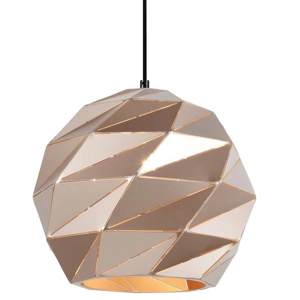 Geometryczna LAMPA wisząca PALERMO PND-2424-1L-GD Italux metalowa OPRAWA zwis kula ball złota