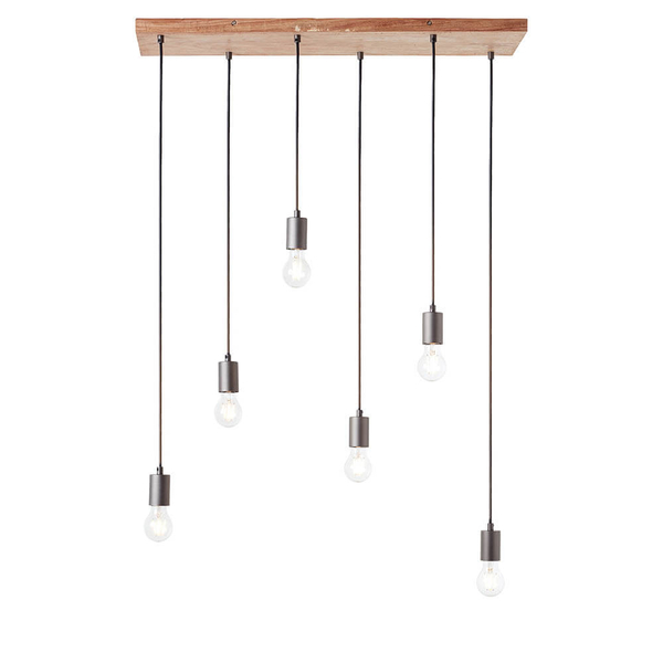Wisząca lampa kaskada Stellan 101684 nad stół drewniana czarna