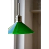 Wisząca lampa stożek VELA zielona mosiądz 108868 1xE27 retro szklana