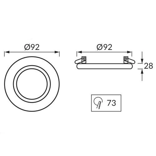 Wpust LAMPA sufitowa ALUM C 03589 Ideus okrągła OPRAWA do zabudowy czarna chrom