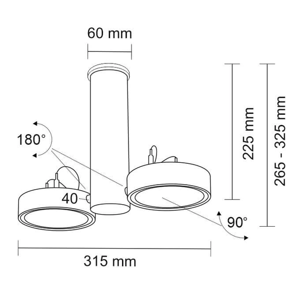 LAMPA sufitowa NATORI 2261 Shilo reflektorowa OPRAWA metalowa SPOT regulowany czarny