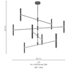 Metalowa lampa sufitowa LIVI 0181 industrialna pręty sticks pająk złoty
