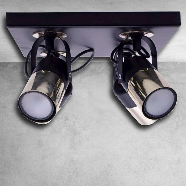 LAMPA sufitowa WILSON MLP4853 Milagro kwadratowy plafon reflektorowy czarny mosiądz