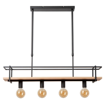 Lampa wisząca nad wyspę Milonga 21432/04/30 metal drewno czarna