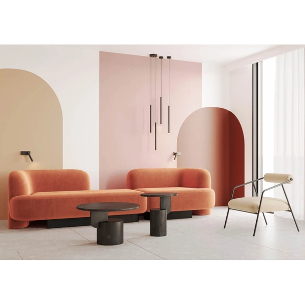 Lampa wisząca do salonu Roll 11178202 Kaspa LED 8,4W 3000K podwójna czarna