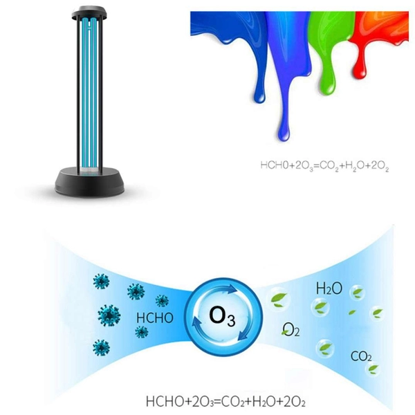 Antybakteryjna LAMPA stojąca MDECO AR-UV-DL-01 metalowa OPRAWA bakteriobójcza do dezynfekcji