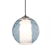 Szklana wisząca lampa 22034 kula regulowana do kuchni opal niebieski